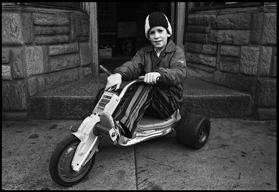 street kids - black and white photo