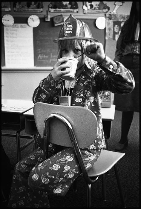 Hearing Impaired School Children - black and white photo
