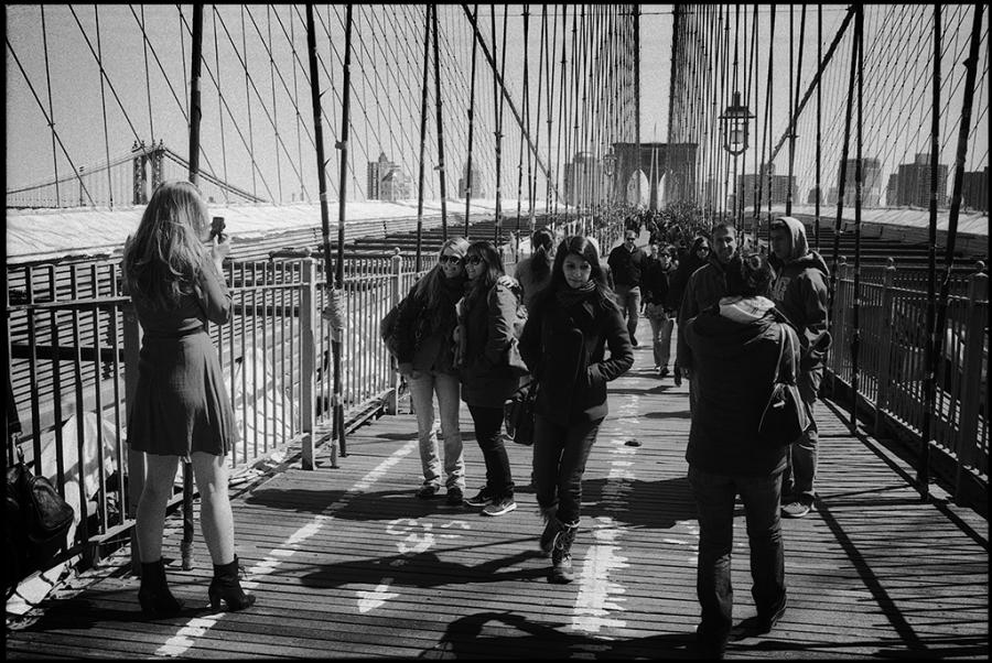 brooklyn bridge - black and white photo