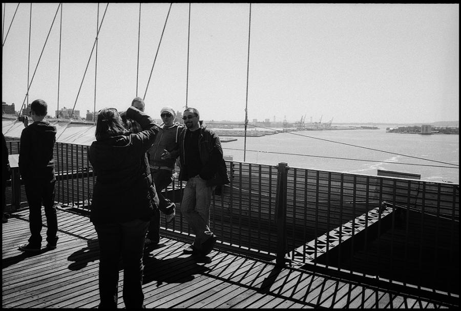brooklyn bridge - black and white photo