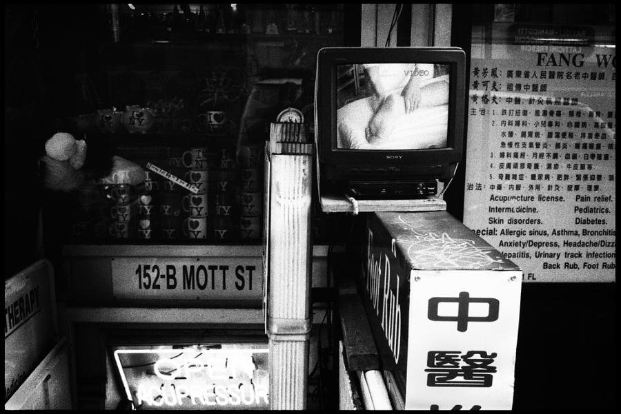 chinatown - black and white photo